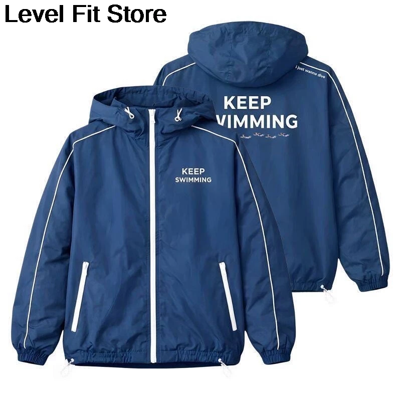 Zipper Hoodie Keep Swimming Jacket Keep Swimming Hoodie Sweater Sweatshirt view 5