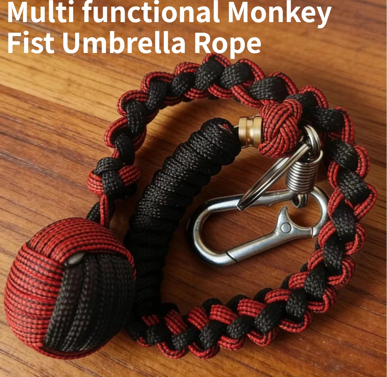 Creative Umbrella Rope Woven Self-defense Ball Keychain Steel Ball Monkey Fist Umbrella Rope Outdoor EDC Tool
