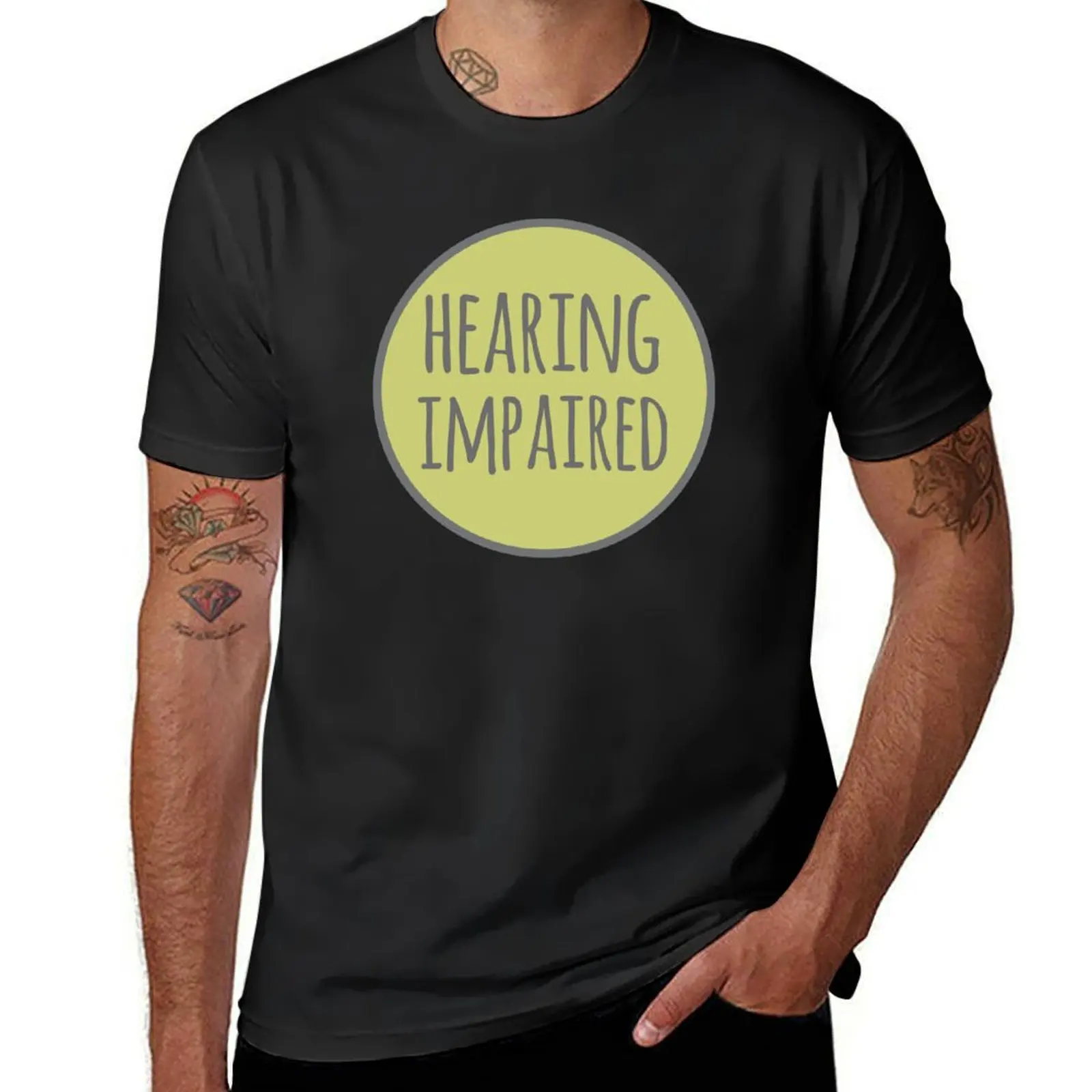 

Hearing Impaired T-Shirt oversizeds blue archive tees mens vintage t shirts