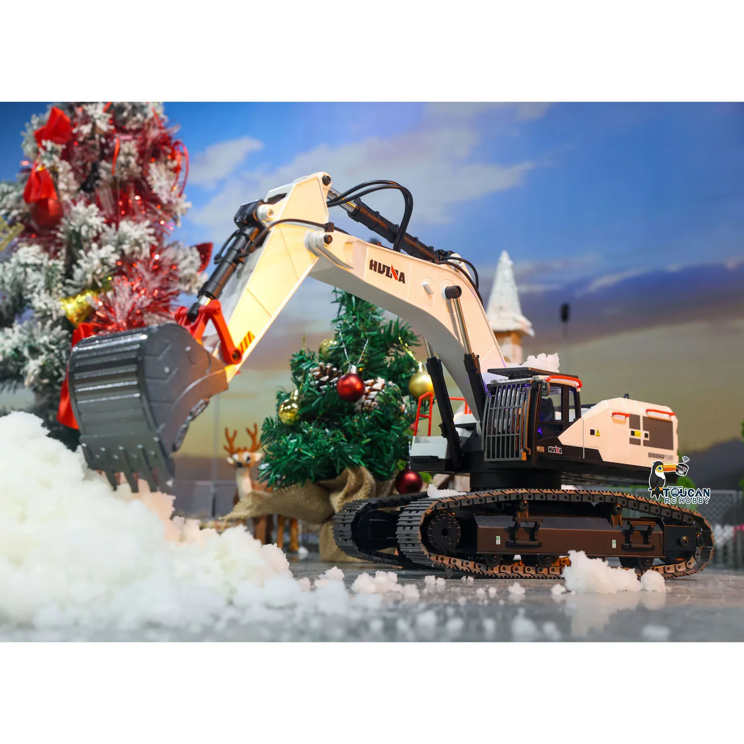 EU-Lagerbestand Metall RC Bagger 28CH 1:14 HUINA 1594 Ferngesteuerter Bagger RTR Auto Licht Akku Sound Outdoor Spielzeug Jungen Geschenkmodelle