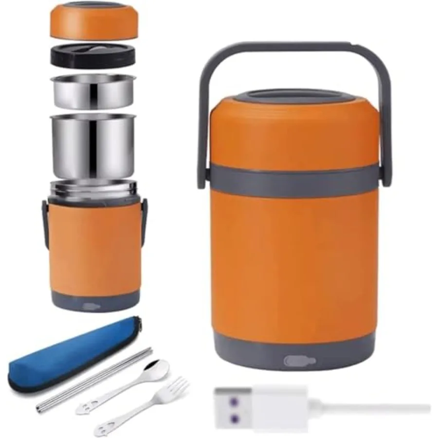

Heated Lunch Bag Food Heater 2L Electric Lunch Box Portable Food Warmer 3 in 1 Design for Car Truck Home Work Adults Fast Heati