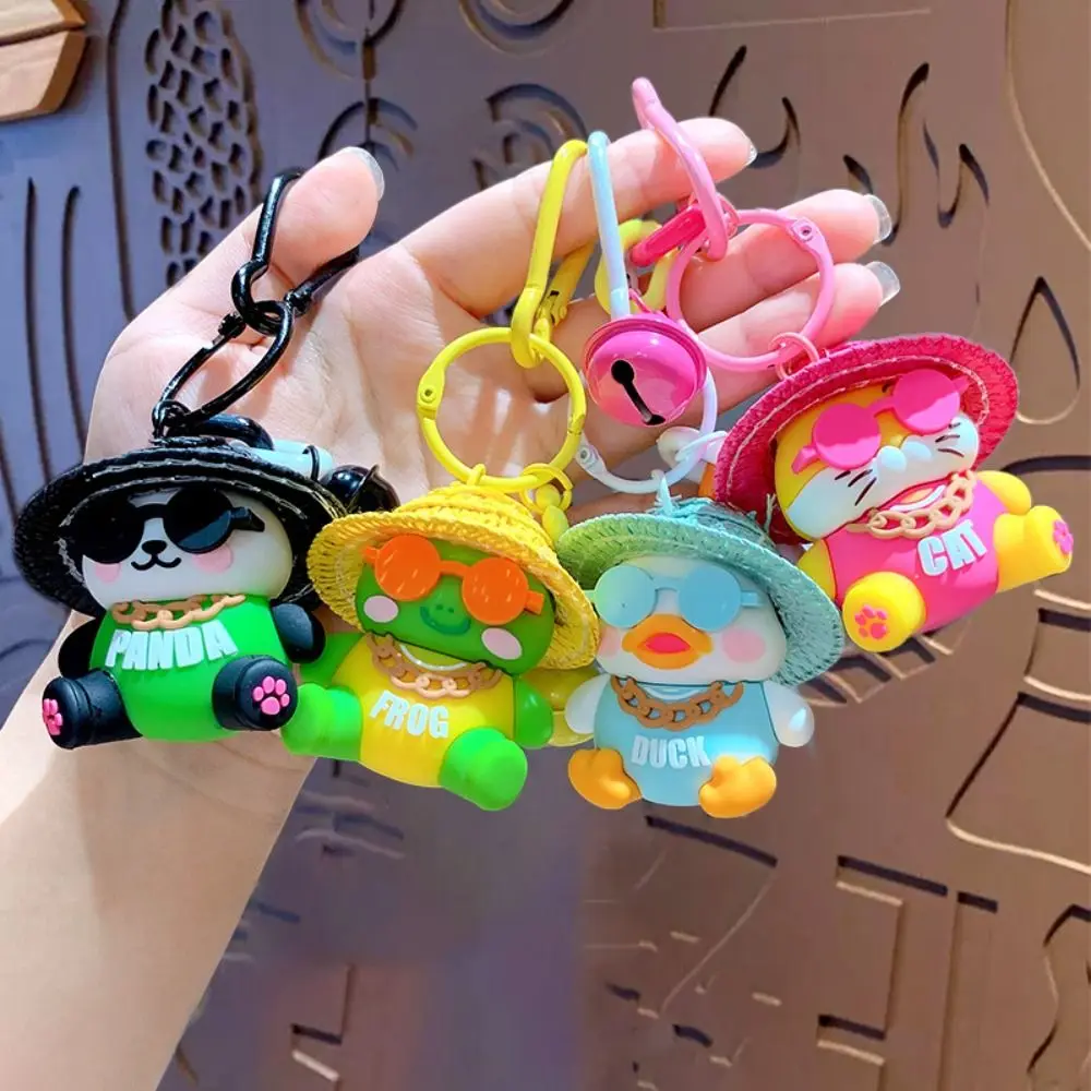 Cute Soft Straw Hat Doll Keychain Portable Fashion Animal Key Chain PVC Creative Cartoon Bag Pendant Bag