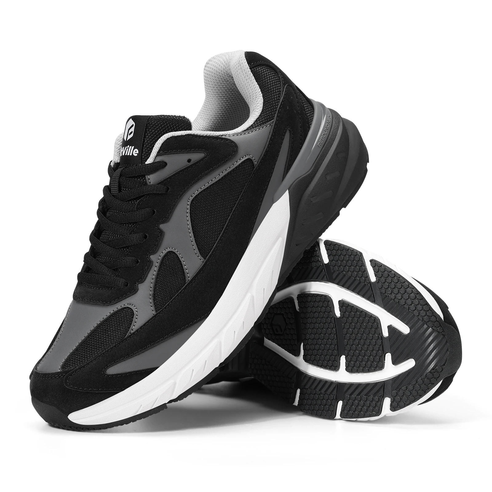 FitVille Wide Walking Shoes For Men Arch Support Wide Width Lightweight Non‑Slip Comfort Cushion Sneakers For Swollen Feet Neuropathy Plantar Fasciitis
