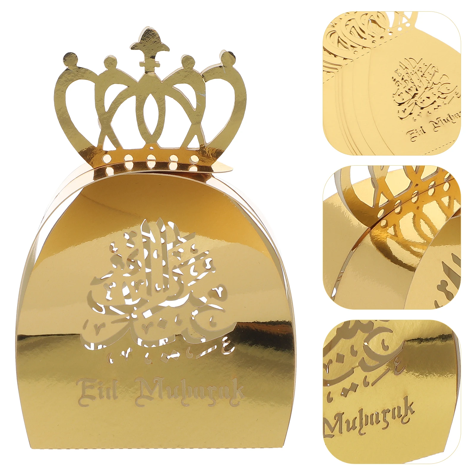 

25 Pcs Candy Box Design Foldable Paper Gift Boxes Hollow Out Silver Favors for Eid Celebration Environmentally