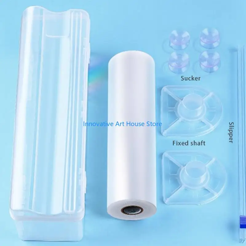 E1PC Home Wrap Dispenser with Slide Cutter Cling Film Wrap Dispenser Plastic for Sharp Cutter Storage Holder Kitchen Too