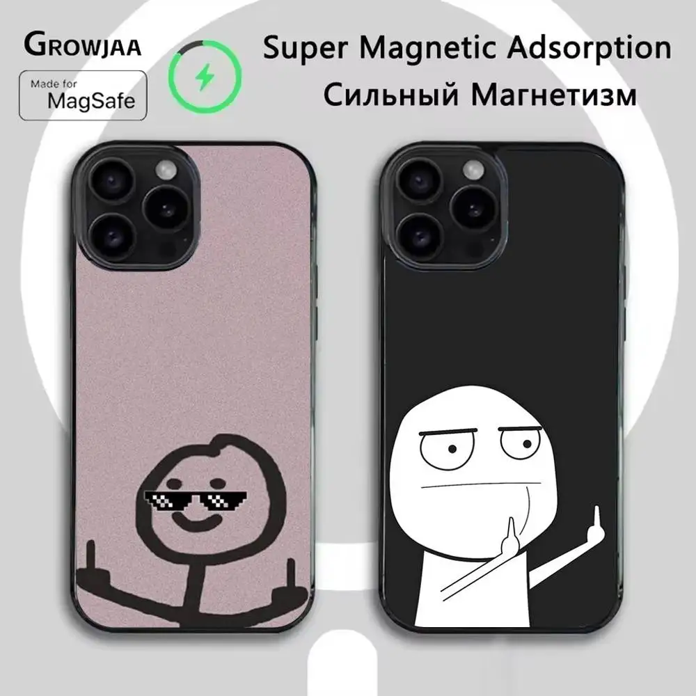 

Funny Man Middle Finger Phone Case For iPhone 16e,16,15,14,13,12,11,Plus,Pro,Max,Mini Magsafe Magnetic Wireless Charging