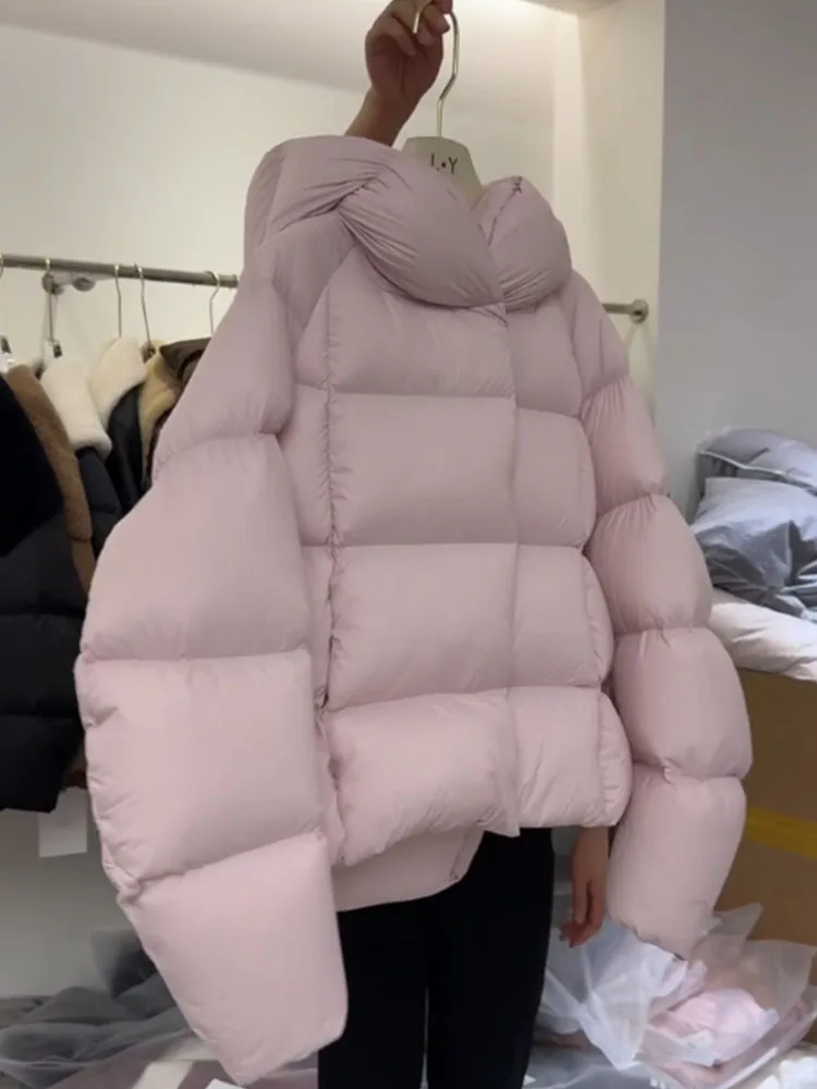 Único rosa ort puffer jaet inverno 2025 novo coreano sle tamanho pequeno pão casaco comute sle fibra de poliéster
