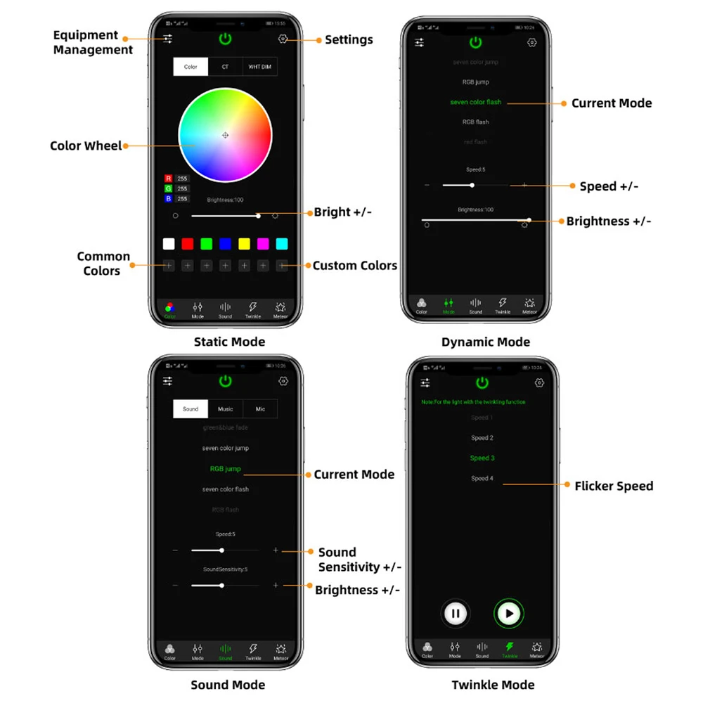 Imagem -05 - Luz de Teto de Fibra Óptica Cabeça Dupla Led Céu Estrelado Twinkle App Music Control 12v Rgbw 16w