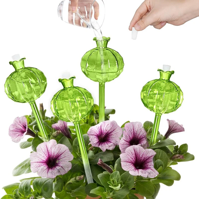 Globes d'Arrosage existent Durable pour Plantes d'Niket d'Extérieur, Ampoules, Lot de 4