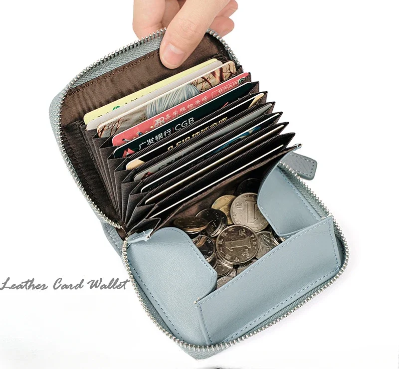 1PC Women Men Leather Lot of Slots ID Credit Card Holders Organ Card Holder RFID Blocking Wallet Case Pocket Bag