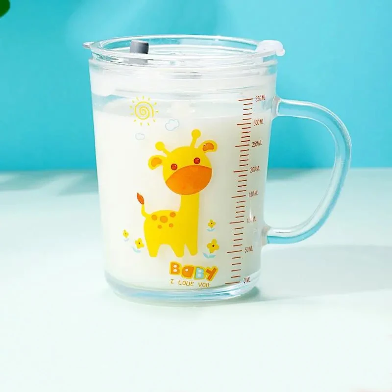 HF 350ML/450ML Thick Glass Mugs with Scale Useful Multi-drinking Mugs Canecas Coffee Milk Water Cup For Child and Adults