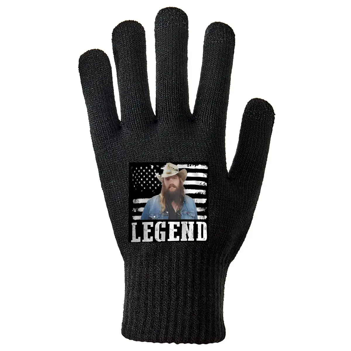 

Легенда с американским флагом, зимние мужские вязаные перчатки, теплые противоскользящие перчатки с полными пальцами