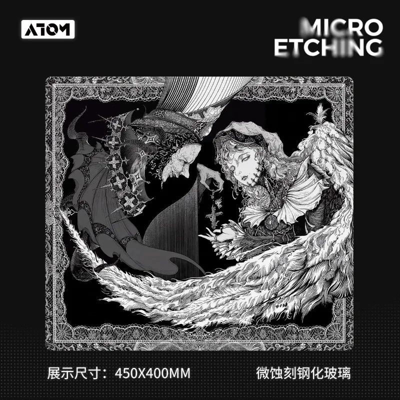 

Коврик для мыши ATOM из закаленного стекла с микротравлением, индивидуальная версия 5.0, для киберспорта, для игр FPS, настольные коврики, аксессуары для клавиатуры