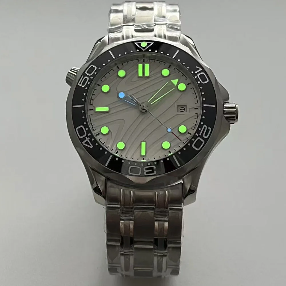 41mm Men's Automatic Mechanical Watch Luminous Waterproof High-End Business Casual Wristwatch Sterile Dial White