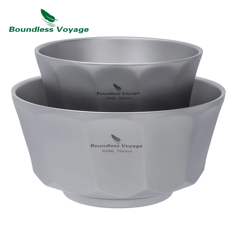 وعاء من التيتانيوم للتخييم بدون حدود بجدار مزدوج 500 مل/800 مل وعاء خفيف الوزن للتنزه في الهواء الطلق ومضاد للحرق #2