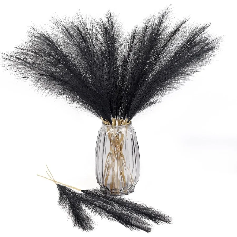 

30 шт., декор из пампасной травы, 21 дюйм, искусственная помпезная трава, маленькая ваза, наполнитель, трава с помпонами для дома, свадьбы, гостиной, стены, вечеринки