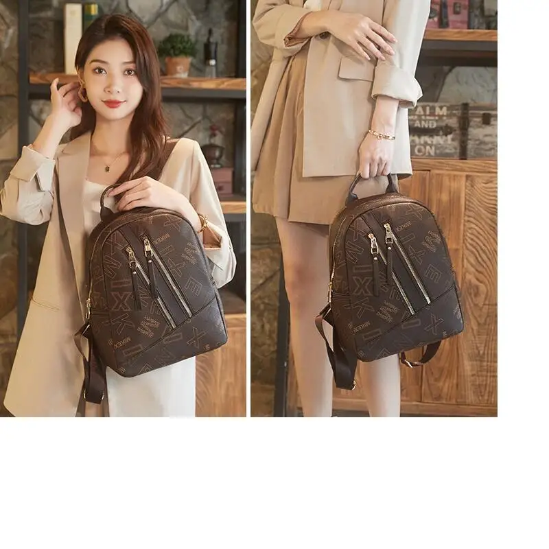 Luxury Korean New Vintage Large Capacity Backpack Women's Soft Leather Travel Shoulder Bags Female Casual Handbag School Bag