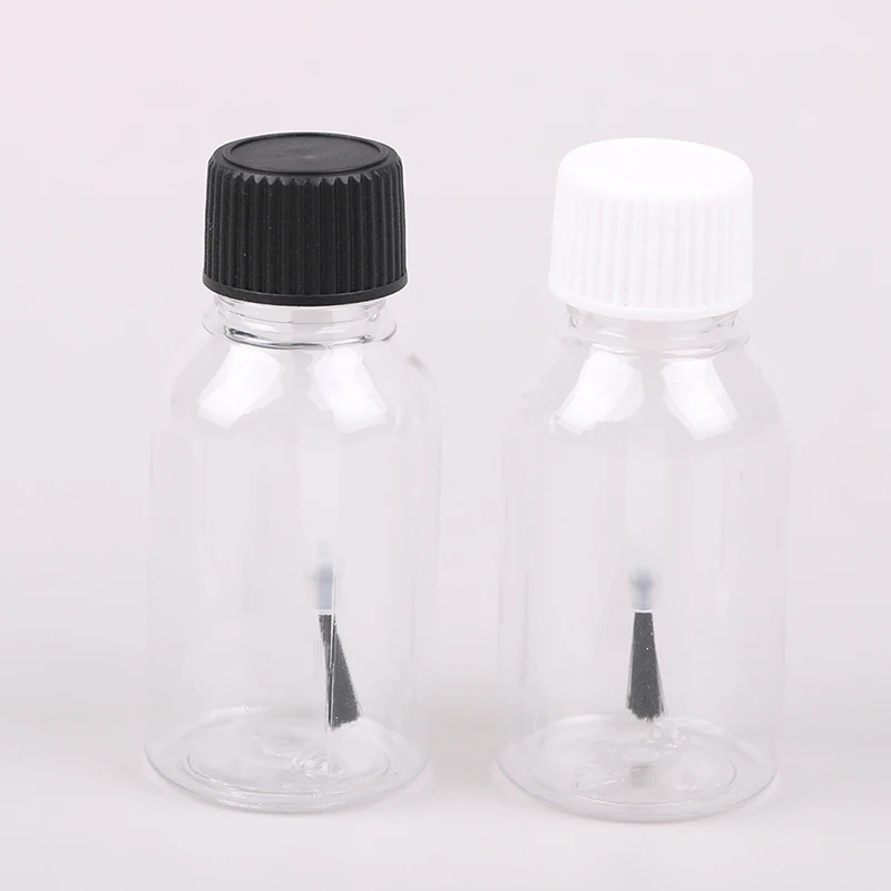 5/10/15/20/30ml Plastic Refillable Empty Nail Polish Bottles Leakproof Storage Jars Liquid Empty Bottle With Brush Cap DIY Craft