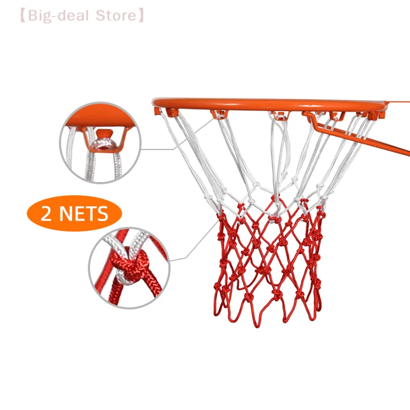 【M】1Pc Outdoor Basketbalnet Zwaar Polyester Draad Basketbalring Mesh Net Vervanging Schieten Training Basketbalnet