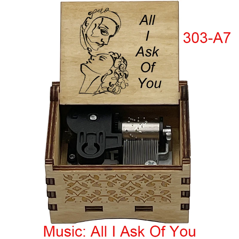 （The Phantom Of the Opera）Classic Songs《All I Ask of You》 Wooden Music Box Home Decoration Party Gifts For Friends