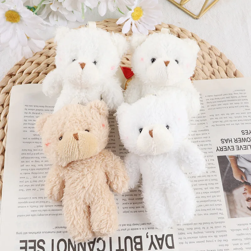 Cute Teddy Bear Plush Toy Pendant Mini Blush Tiny Bear Plush Doll Animal Stuffed Toys Keychain Pendant Girl Small Gift Wholesale