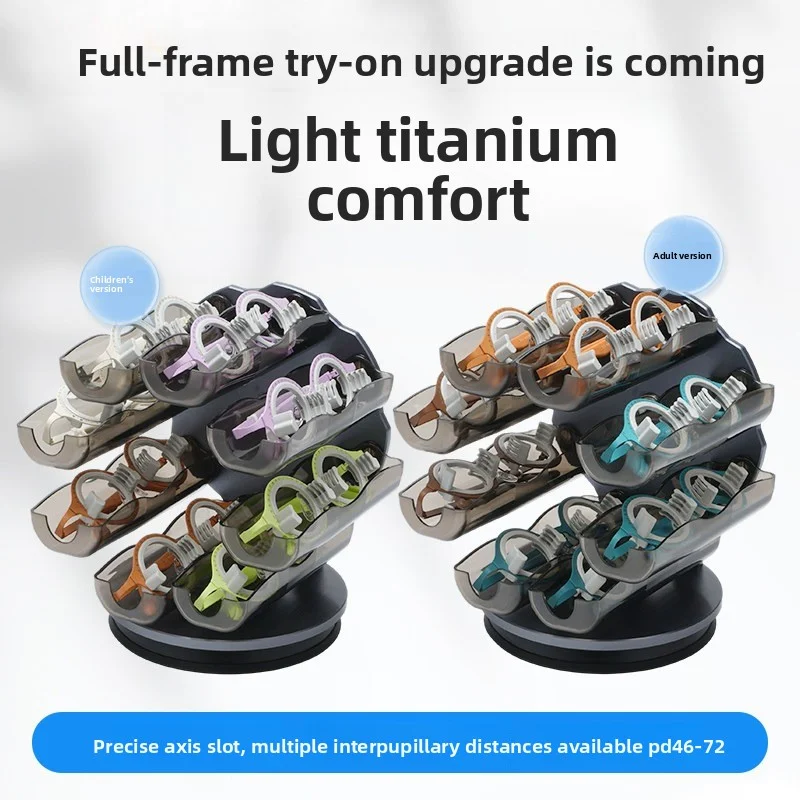 Optical Shop Tool Pure Titanium Trial Frame, Full Rim Testing Frame For Optometry Refraction & Astigmatism Measurement