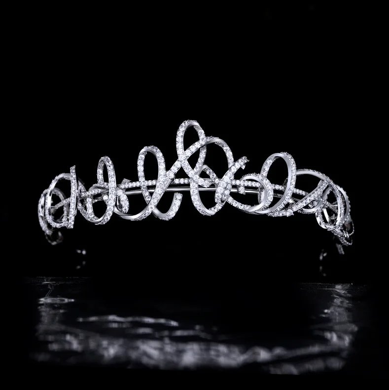 

Bride Tiara Crystal Wedding Hair Accessories,Cubic Zircon Headband Wedding Jewelry Crowns For Women Luxury jewelry