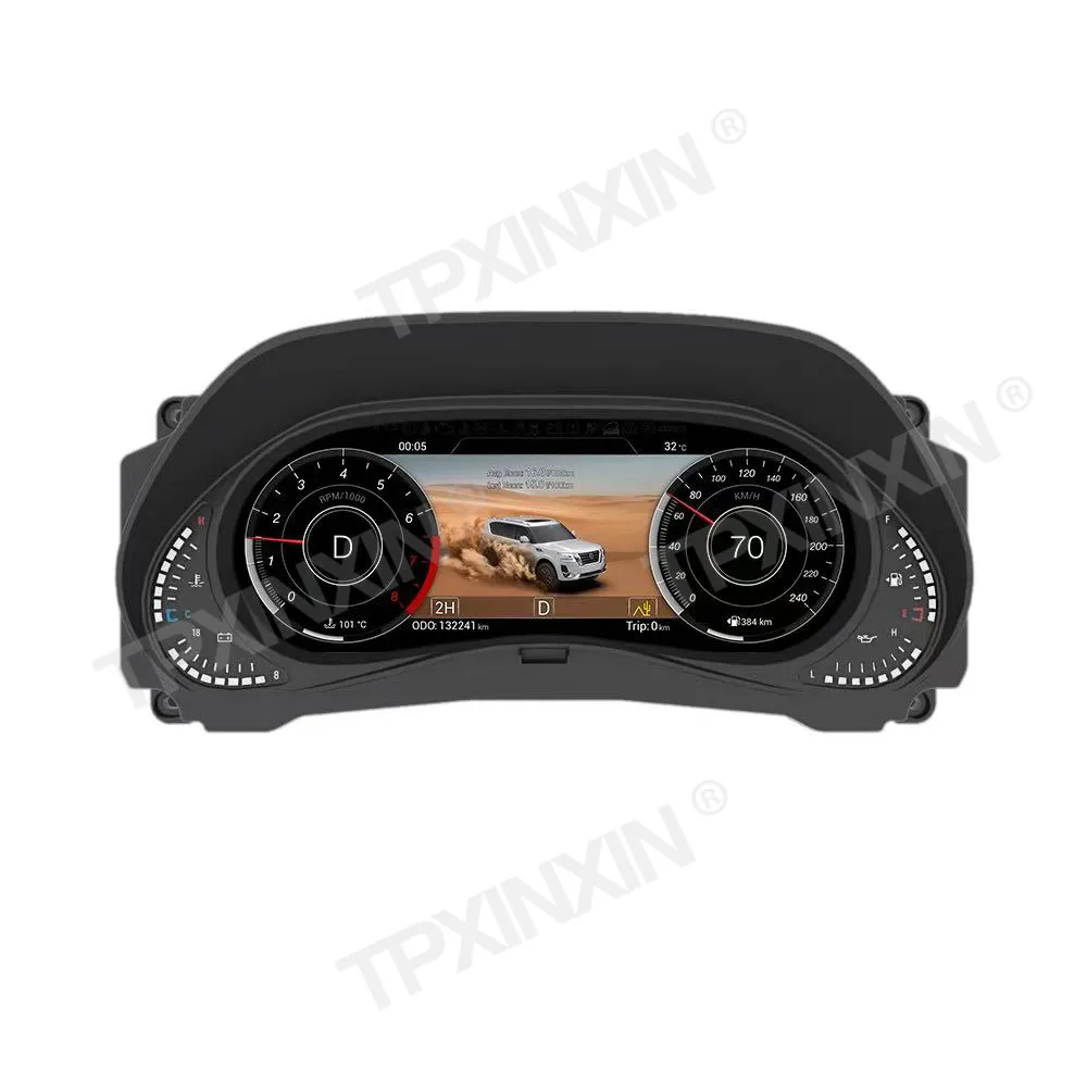عداد السرعة الرقمي التلقائي لنيسان باترول Y62 2010-2021 LCD أداة لوحة القيادة عداد المسافات شاشة قياس قمرة القيادة البصرية