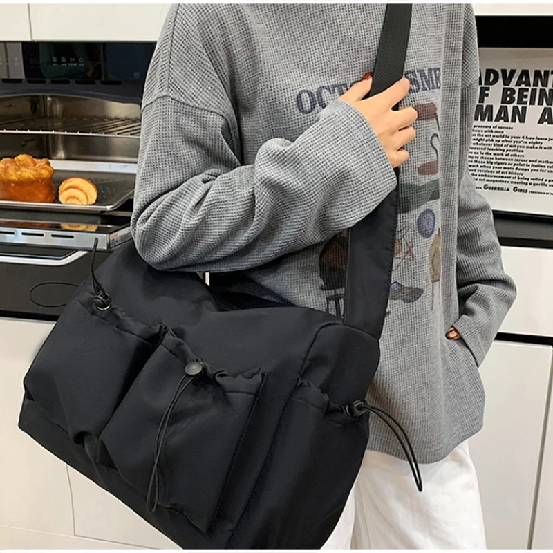 Mehrtaschen-Freizeit-Sporttasche aus Canvas, Umhängetasche für Damen, große Reisetasche, vielseitige leichte Handtasche – Detail 13