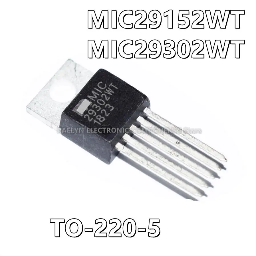 10Pcs/lot MIC29152WT MIC29152 MIC29302WT MIC29302 Linear Voltage Regulator IC Positive Adjustable 1 Output 1.5A 3A TO-220-5