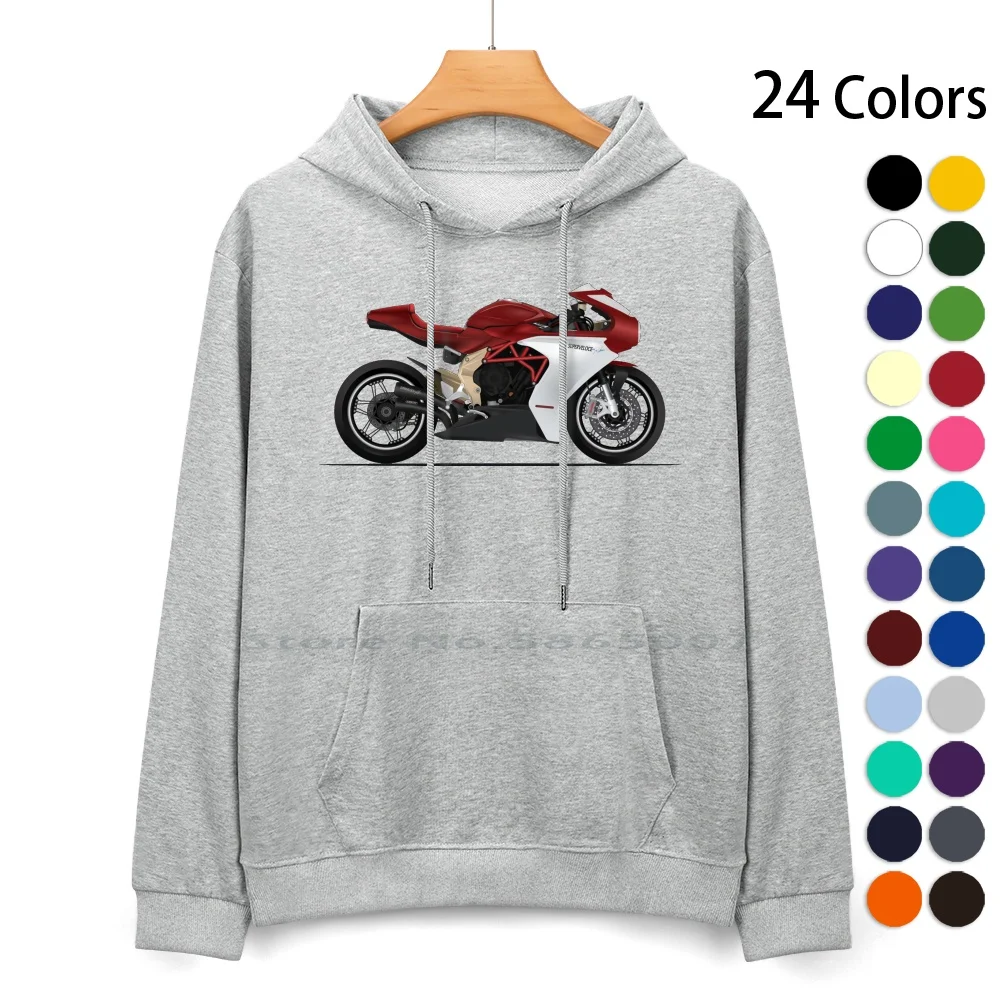 Mv Agusta Sv800 Pure Cotton Hoodie Sweater 24 Colors Mvagusta Superbike 100% Cotton Hooded Sweatshirt For Women Men Unisex