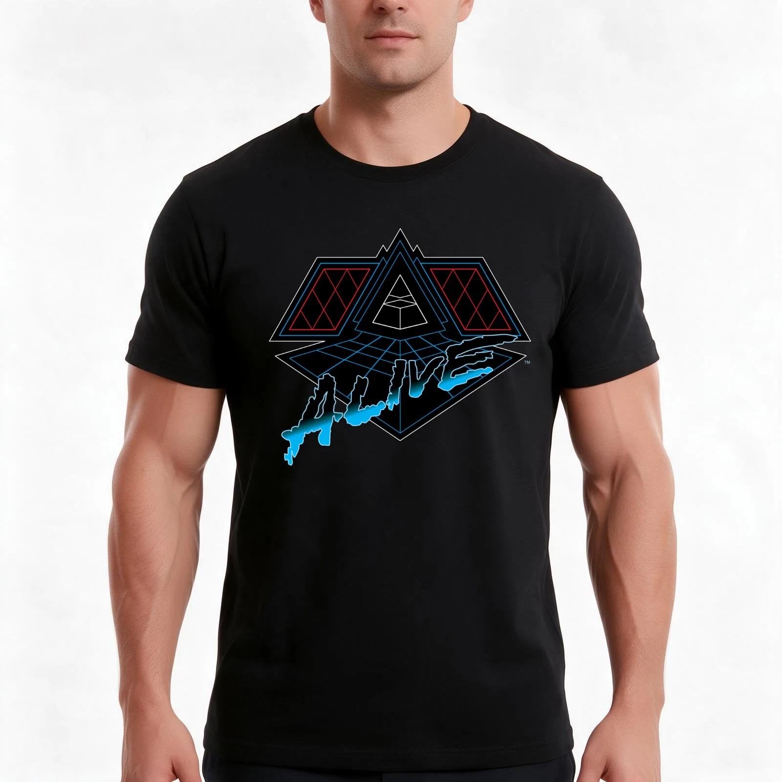 Alive T-Shirt, Summer Casual Cotton Tee, Oversized Streetwear Tops, Vintage Graphic Print, Loose Fit Short Sleeve, 100% Cotton