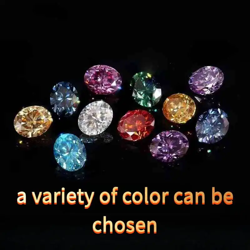 [Colorful] Real Moissanite 0.1-5ct Pink Red Yellow Blue Loose Stone VVS1 Eent Cut 3-11mm Original Moissanite Dia 2024 Jewelry