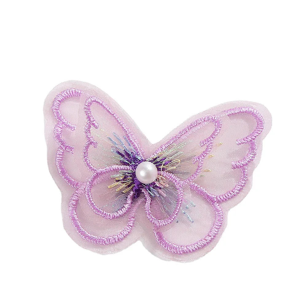 Chaqueta de malla bordada de doble capa para mujer, accesorios de mariposa hechos a mano, 15 piezas