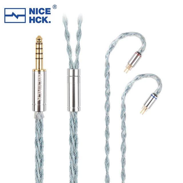 NiceHCK BlueCat 2% Silver Plated Silver-Copper Alloy Earphone Cable  3.5/2.5/4.4mm MMCX/2Pin for Kima Prism HEXA LAN Winter MK4 - AliExpress 44