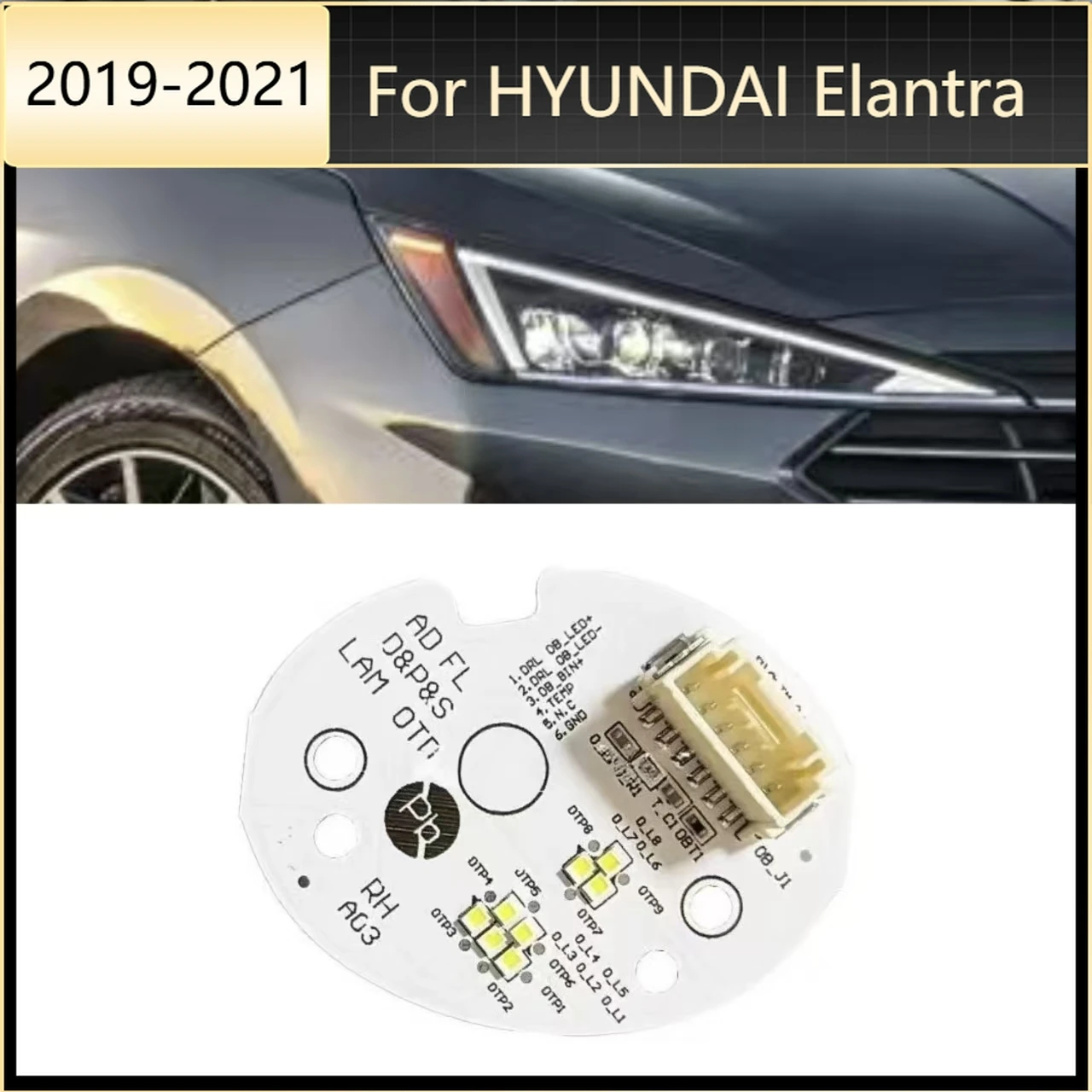 

For HYUNDAI Elantra 2019-2021 Angel Eye LED Light Source Board white Daytime Running Lights DRL CHIP Car Accessories
