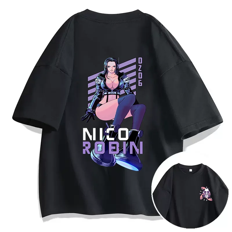 

Anime ONE PIECE T-shirt Nico Robin Printed T-shirt Leisure Sports Street Men's and Women's T-shirt