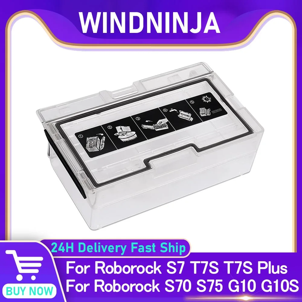 Dust Box For Roborock T7S T7SPlus S7 S70 S75 G10 G10S Robot Vacuum Cleaner Accessories Container Dust Box Hepa Filter Spare Part