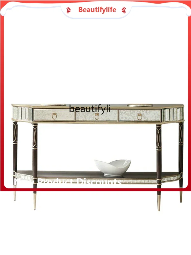 

K185 K18 American Light Luxury Console Tables Simple Modern Wall Decoration Side View Wall Entrance a Long Narrow Table Table Co