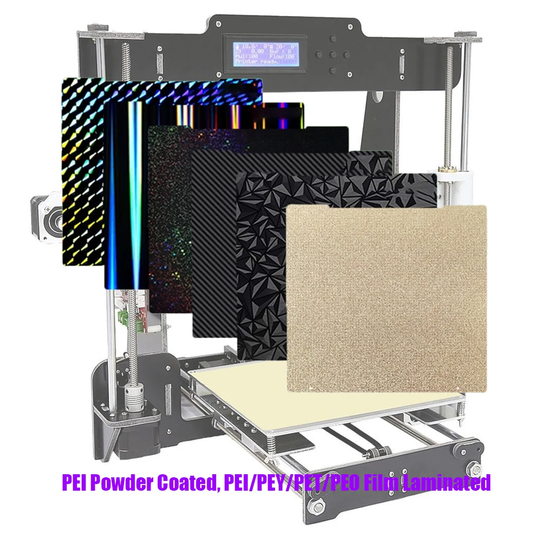 

Поверхность для сборки пленки PEO/PEY/PEI/PET для Prusa i3 MK3/MK3S+ — магнитная съемная пружинная стальная пластина с высокой термостойкостью