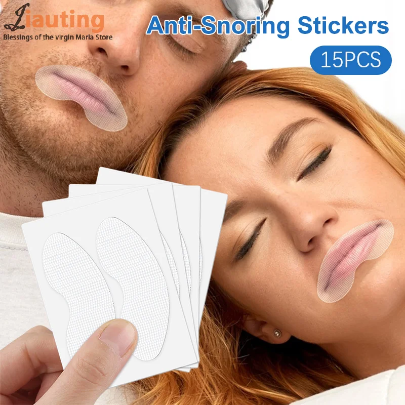 

15Pcs Anti-Snoring Sleep Strips Disposable Gentle Mouth Tape For Better Correction Nose Breath Reduce Mouth Dryness Sore Throat