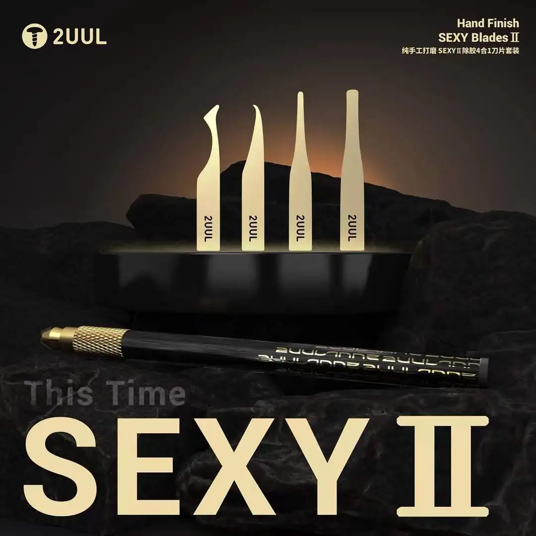 

2UUL SEXY Blades II Набор инструментов для снятия ручной отделки 4-в-1 для процессора NAND Flash Черный клей Профессиональное углеродное волокно