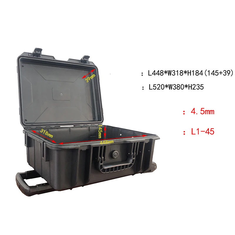 Imagem -06 - Trolley Safety Case Hardware Ferramenta pp Multi Function Portable Board Equipment Shipping Toolbox Protective Waterproof Storage Box