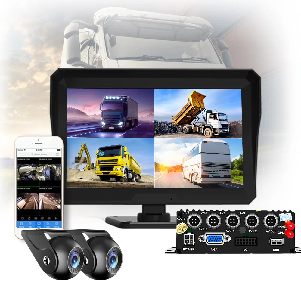 【Hot Selling】Factory Outlet 10.1 Inch Screen 1080P 4G   Wifi 4Ch  CCTV Car Mdvr   Car Truck Dvr Car Black Box 24 Parking