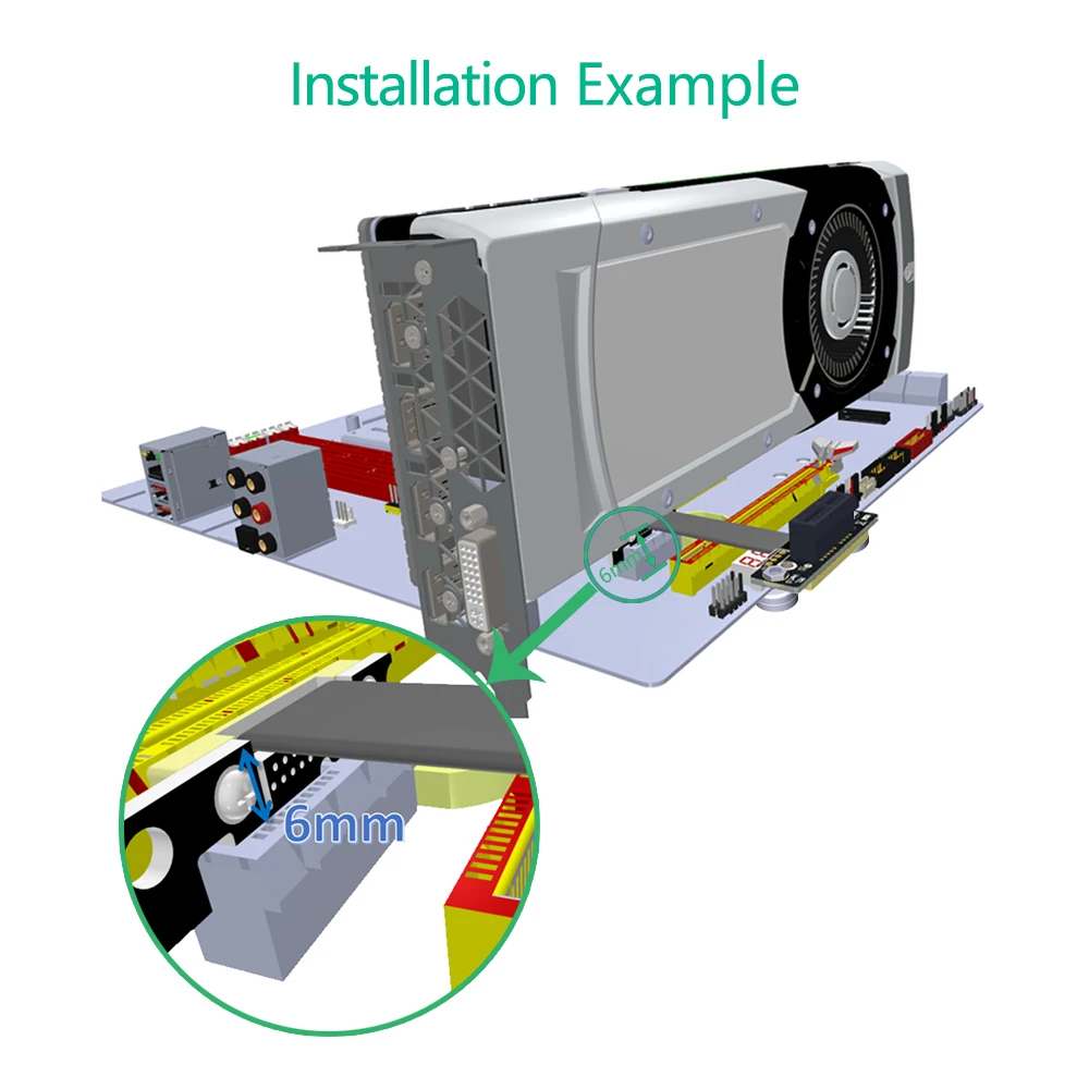 Pcie riser de alta velocidade pci express 3.0 1x cabo flexível adaptador de porta de extensão de cartão riser duplo vertical 90 graus + pé magnético