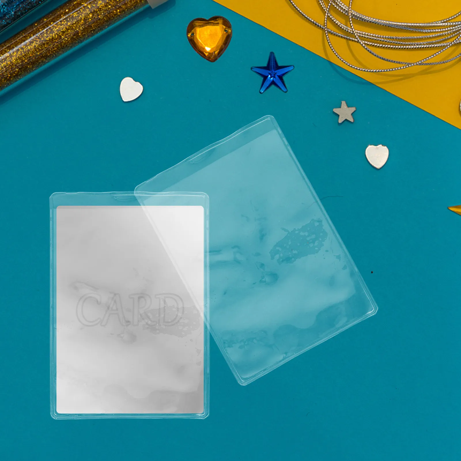 Card Sleeves 50 Pack Standard Size Clear Protective Covers for Trading Cards Board Games Photos