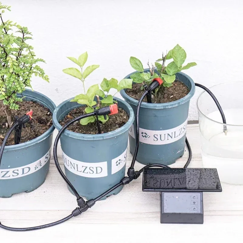 WIFI Solar Automatische Watering Machine Kit Mobiele App Afstandsbediening Home Smart Watering Device Irrigatie Druppelirrigatie Kit