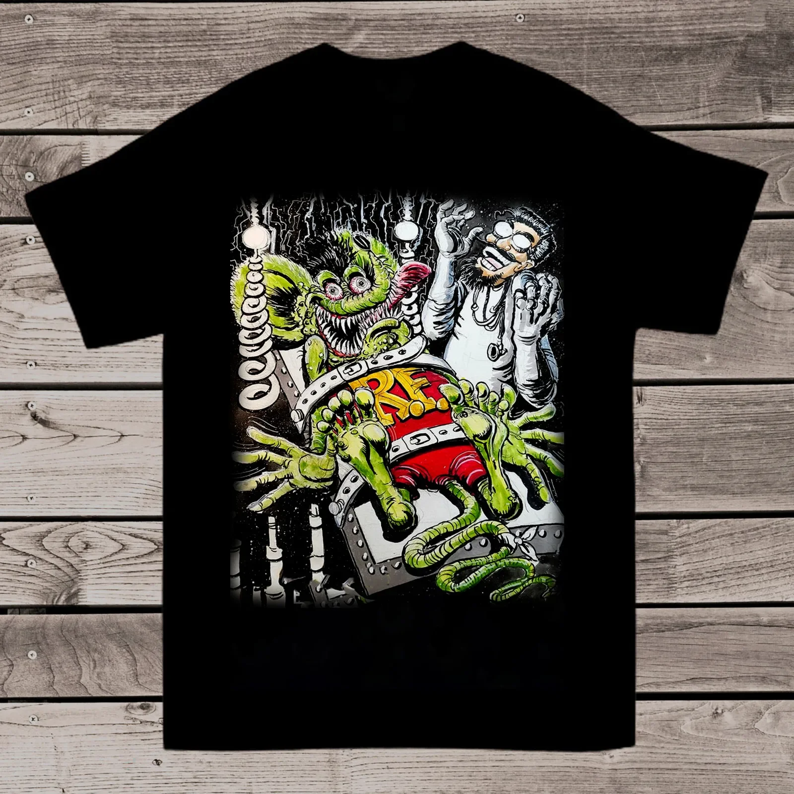 Ed Roth Rat Fink Funny Cotton Short Sleeve Black All Size Unisex T-Shirt TMB400