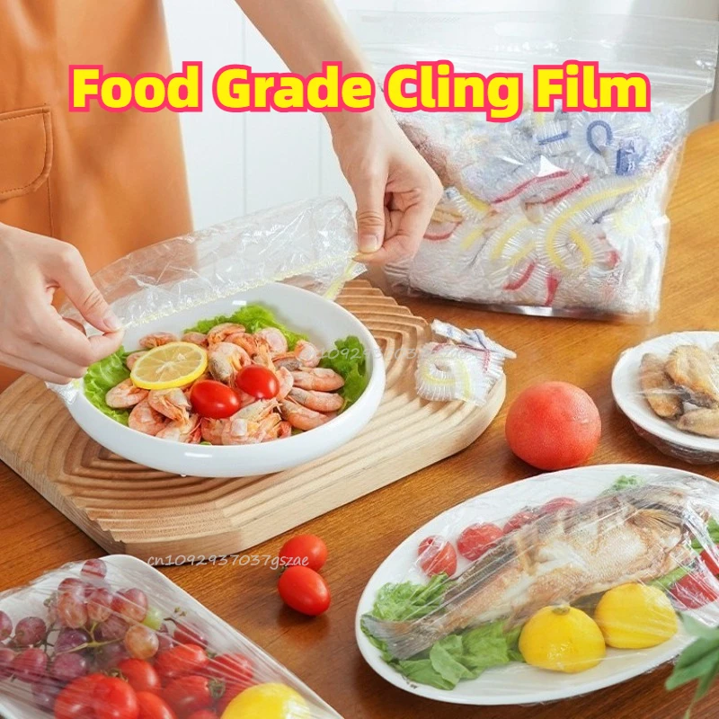 Disposable Food Cover Food Protection Pouches Refrigerator Fresh-Keeping Cover for Fruit Vegetable Storage, Freshness Seal Wraps