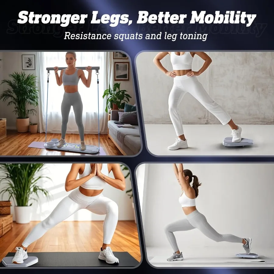 لوح بيلاتيس متعدد الأغراض قابل للطي للتمرين المنزلي 15 في 1 مجموعة لوح بيلاتيس منزلق مع أشرطة مقاومة قابلة للتعديل والوصول #3